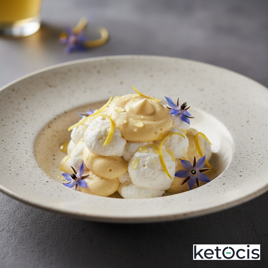 Mousse de limón batida con claras a punto de nieve ligera