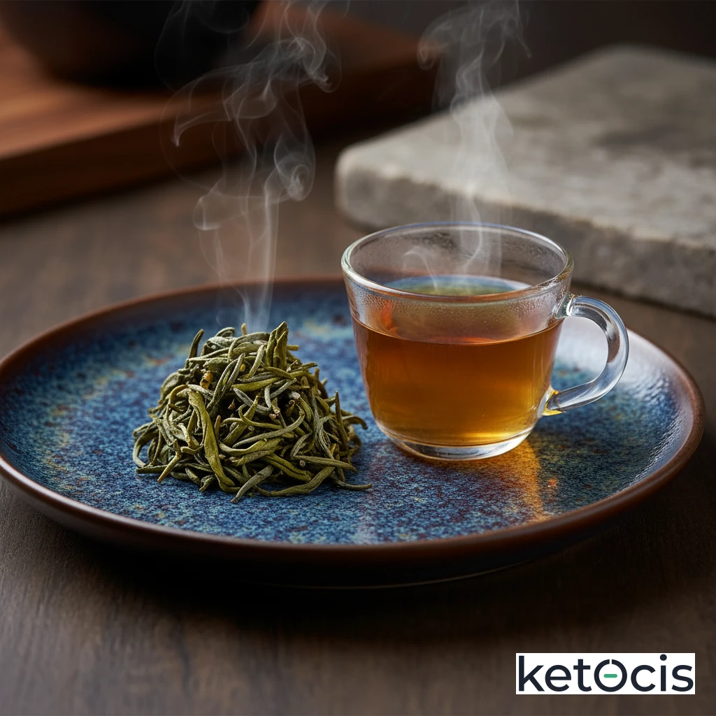 Té oolong tradicional servido caliente sin edulcorantes artificiales