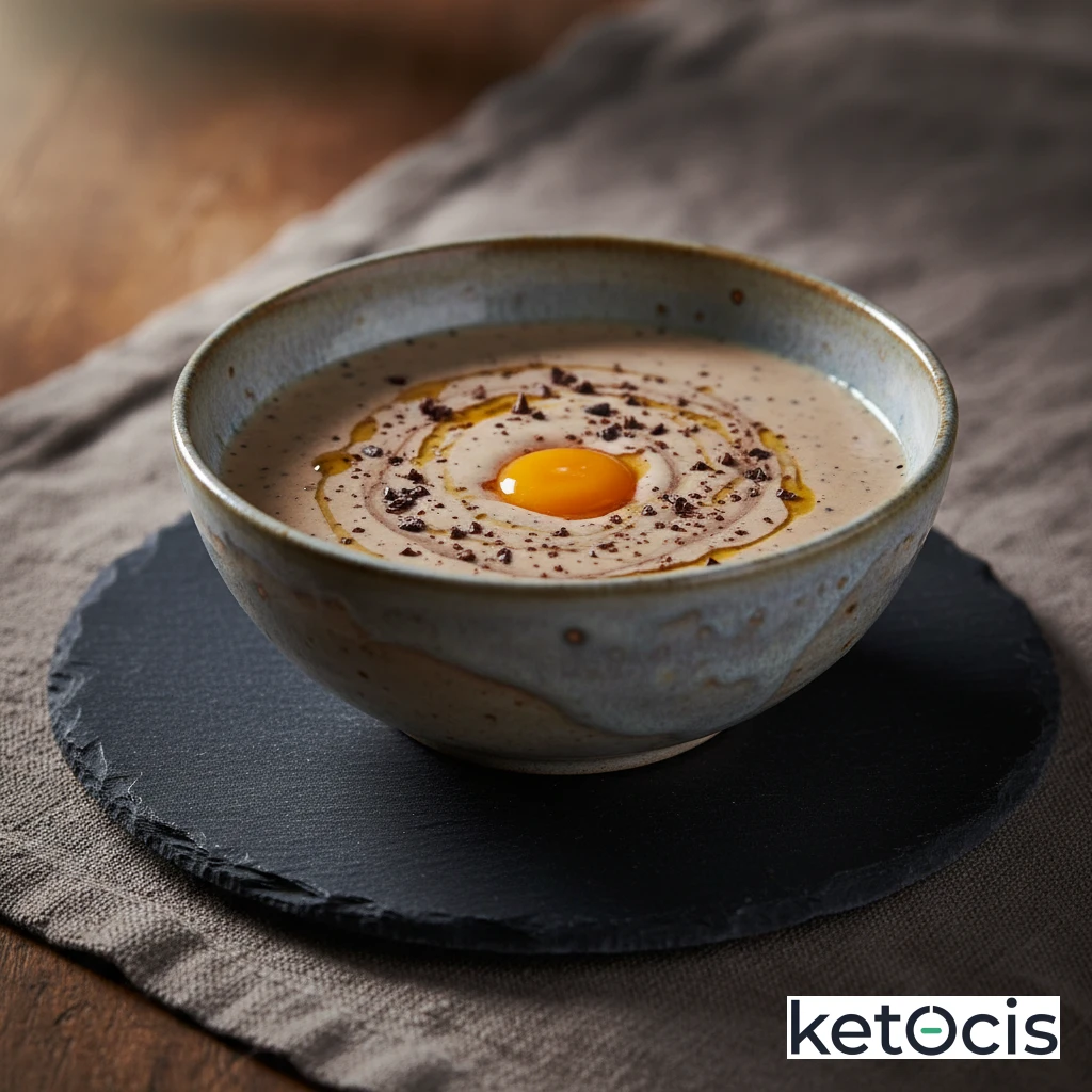 Batido keto energético de leche de nueces cacao y yema de huevo