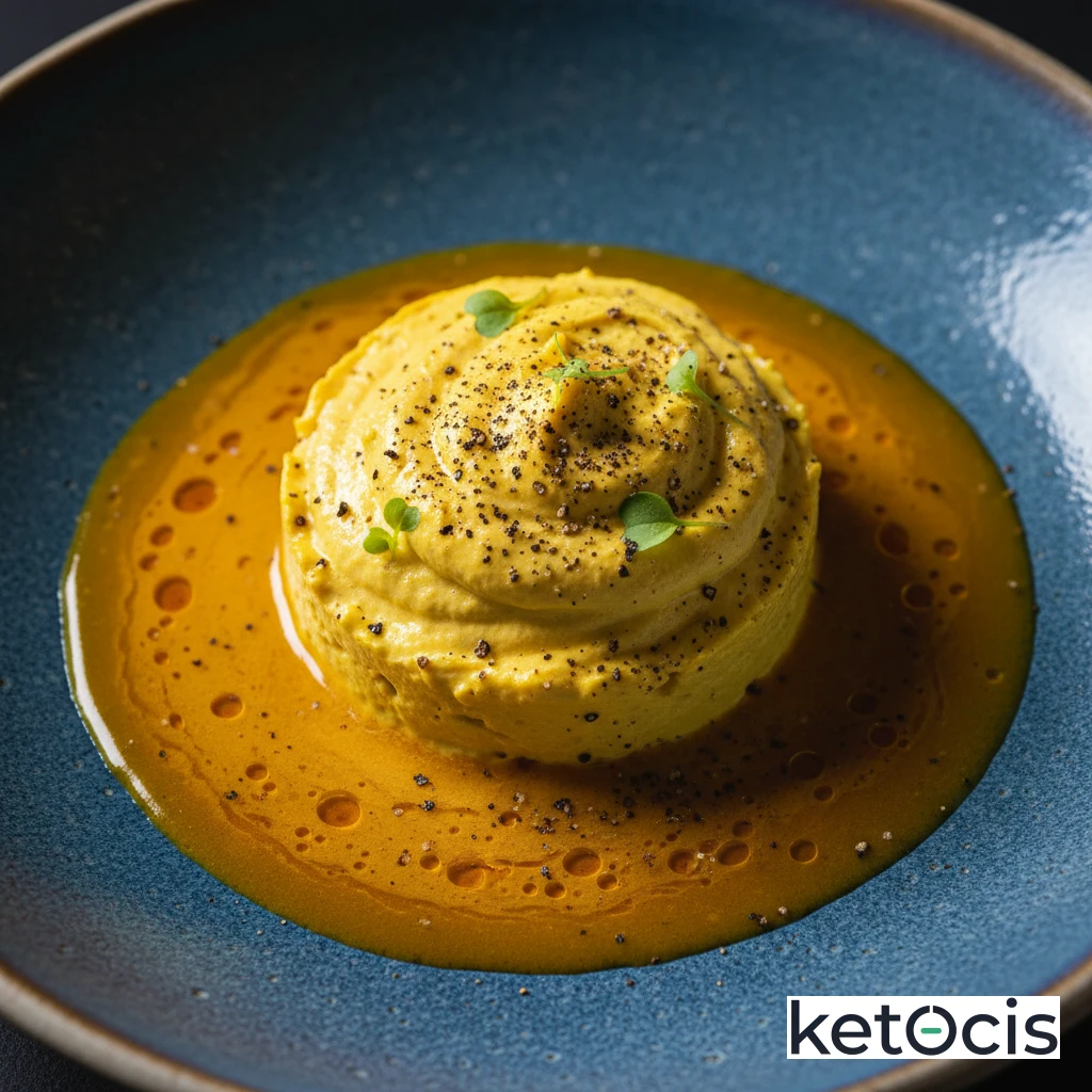 Leche dorada cetogénica hecha con cúrcuma fresca y pimienta negra