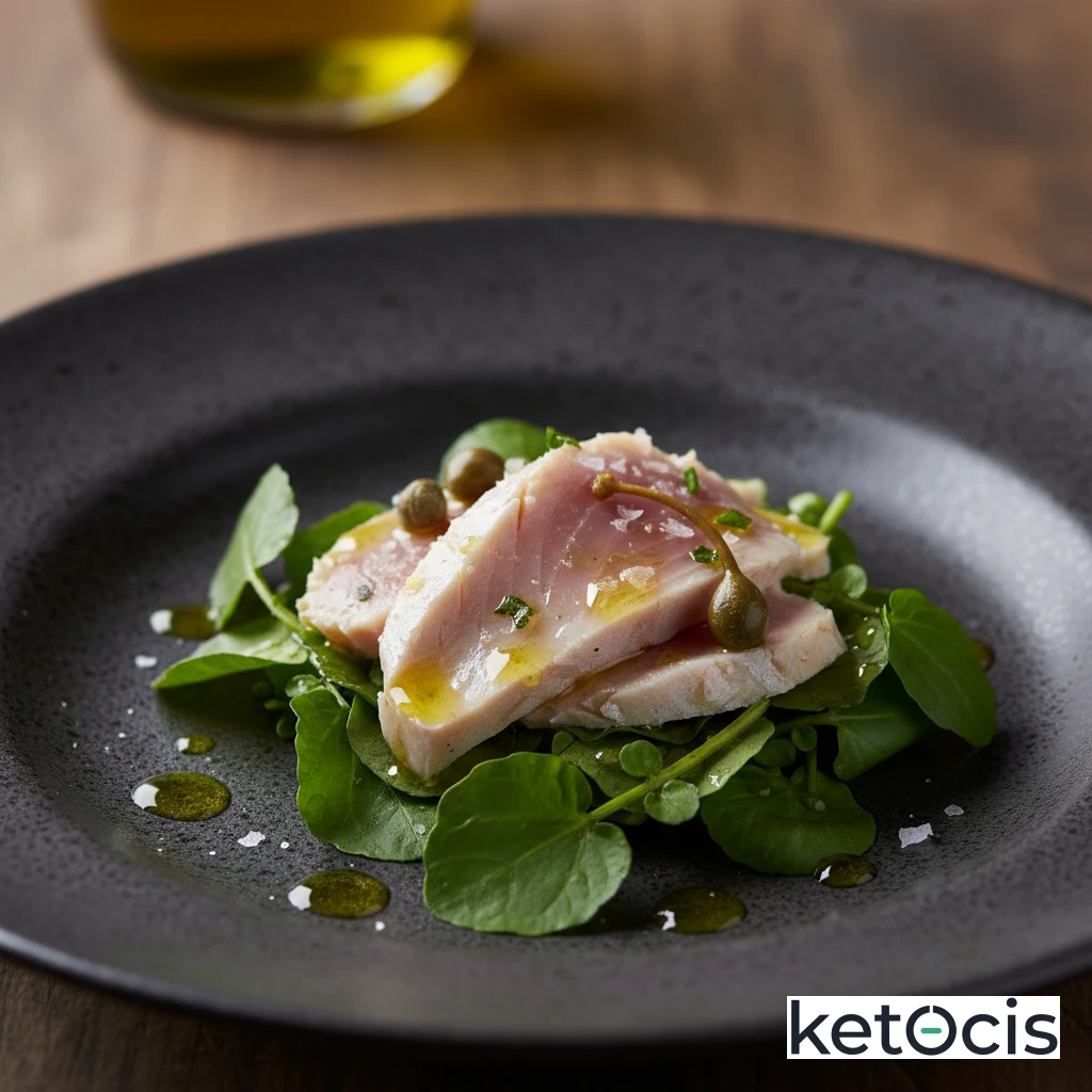 Ensalada de berros frescos con ventresca de bonito en aceite de oliva