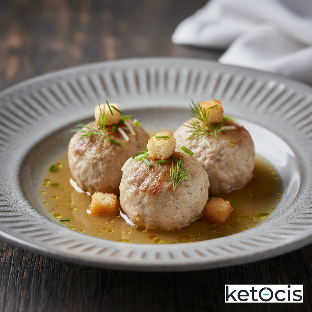 Albóndigas de ternera blanca guisadas en salsa clara de huesos