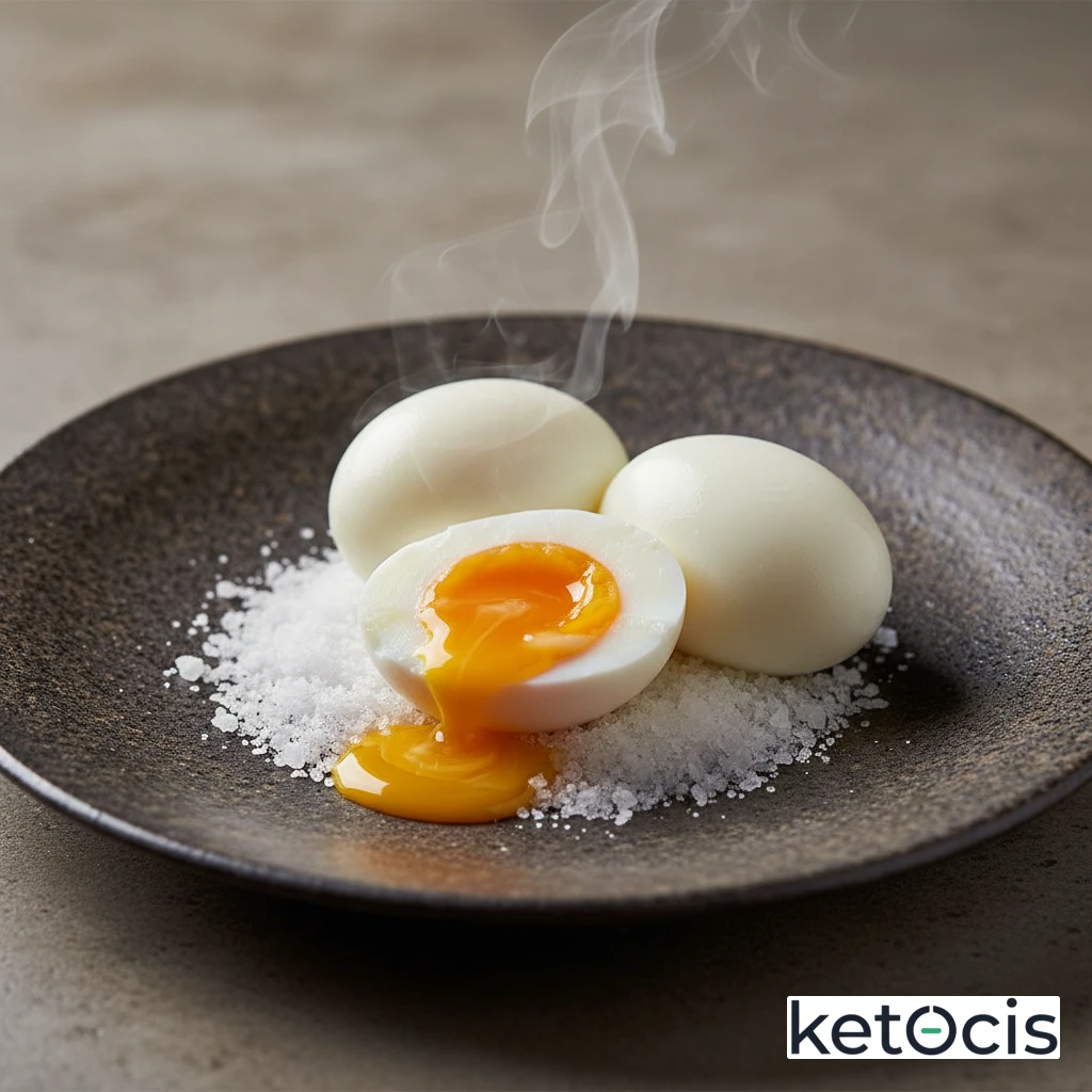 Huevos pasados por agua cocidos tres minutos exactos con sal