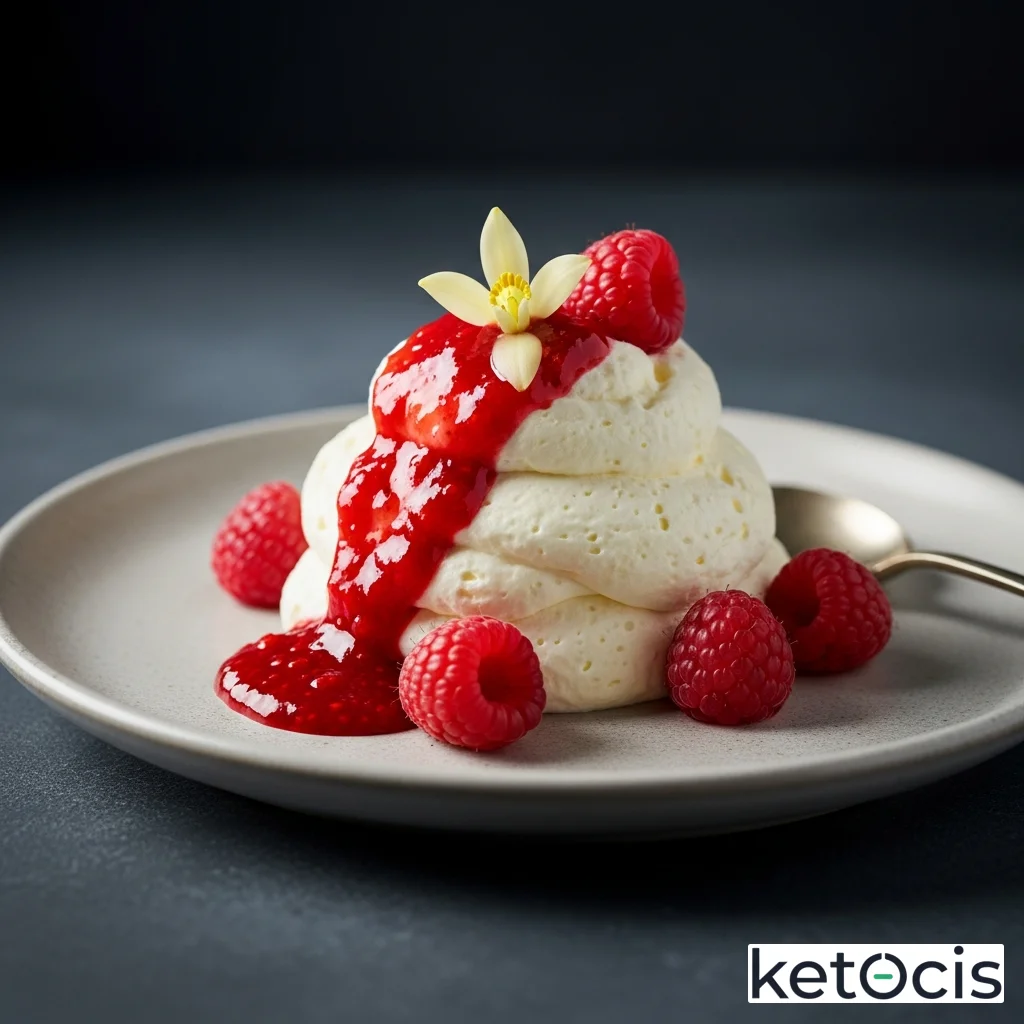 Mousse de frambuesa batida con mascarpone y vainilla