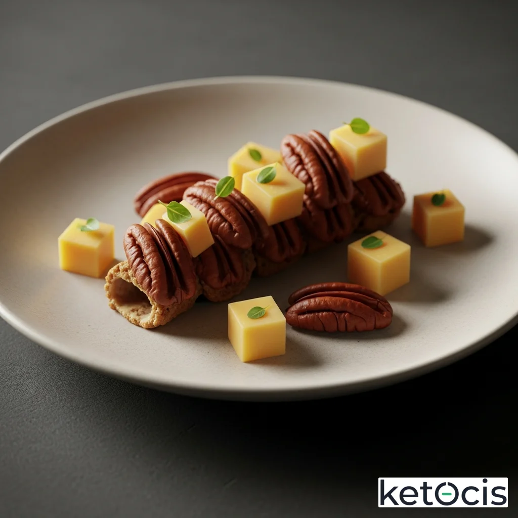 Nueces pecanas al natural servidas con dados de cheddar