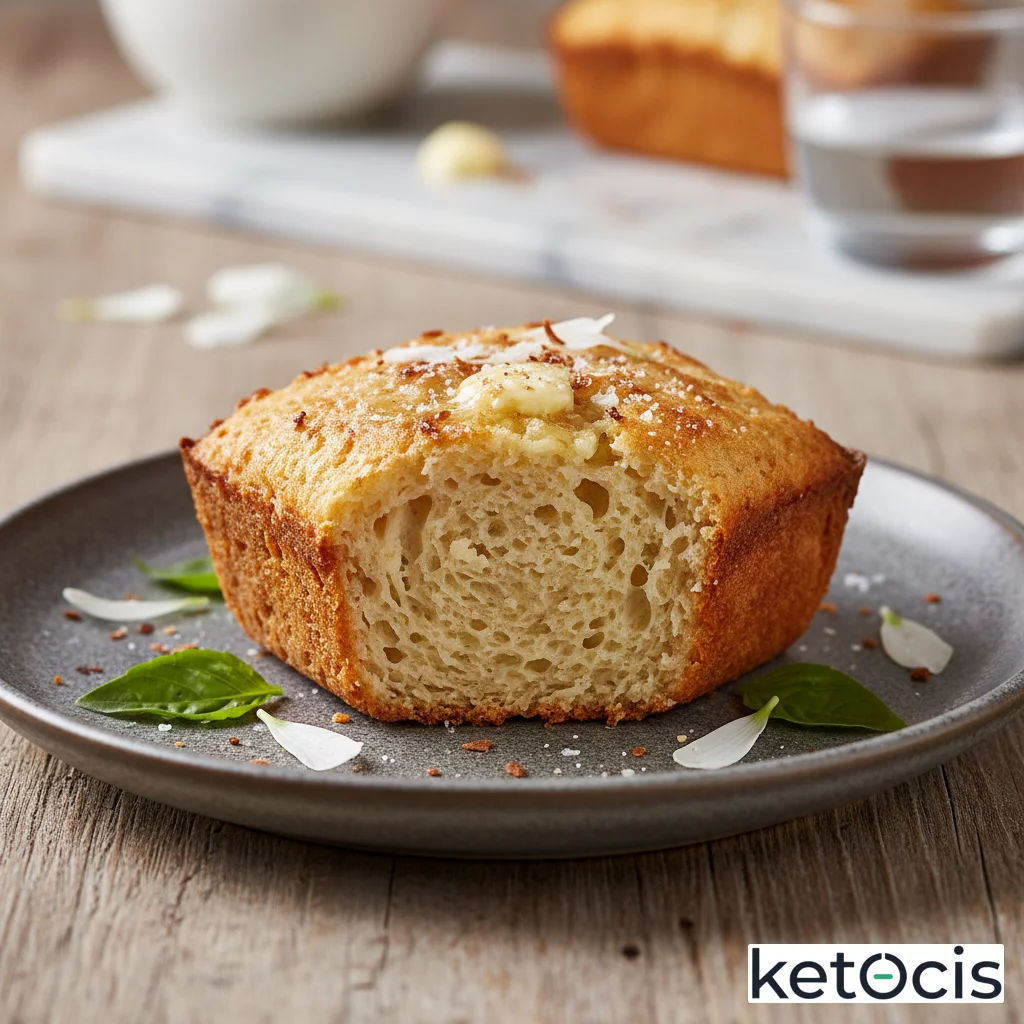 Pan keto esponjoso al microondas con harina de coco y polvo de hornear