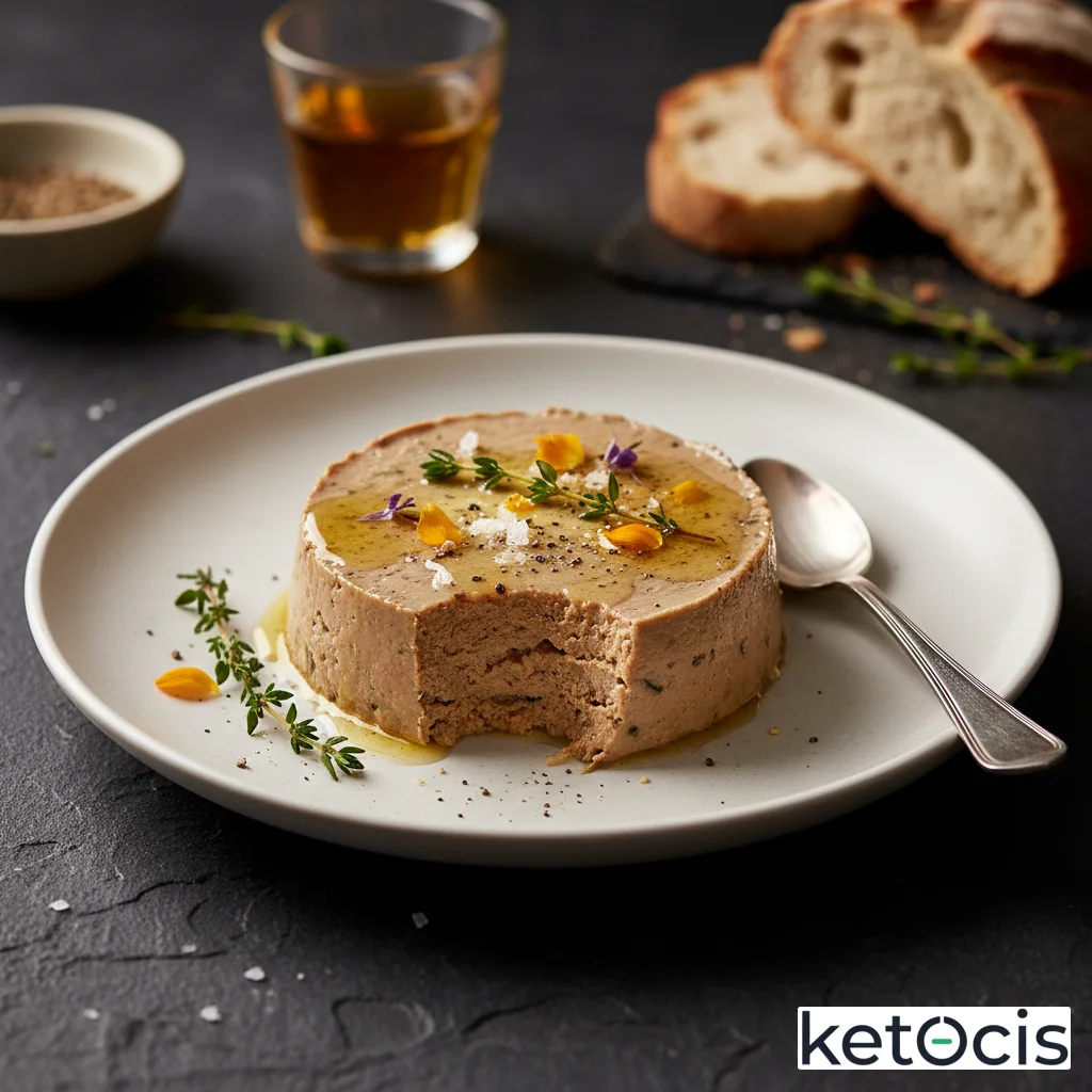 Paté de hígado de ave casero untable elaborado con mantequilla clarificada
