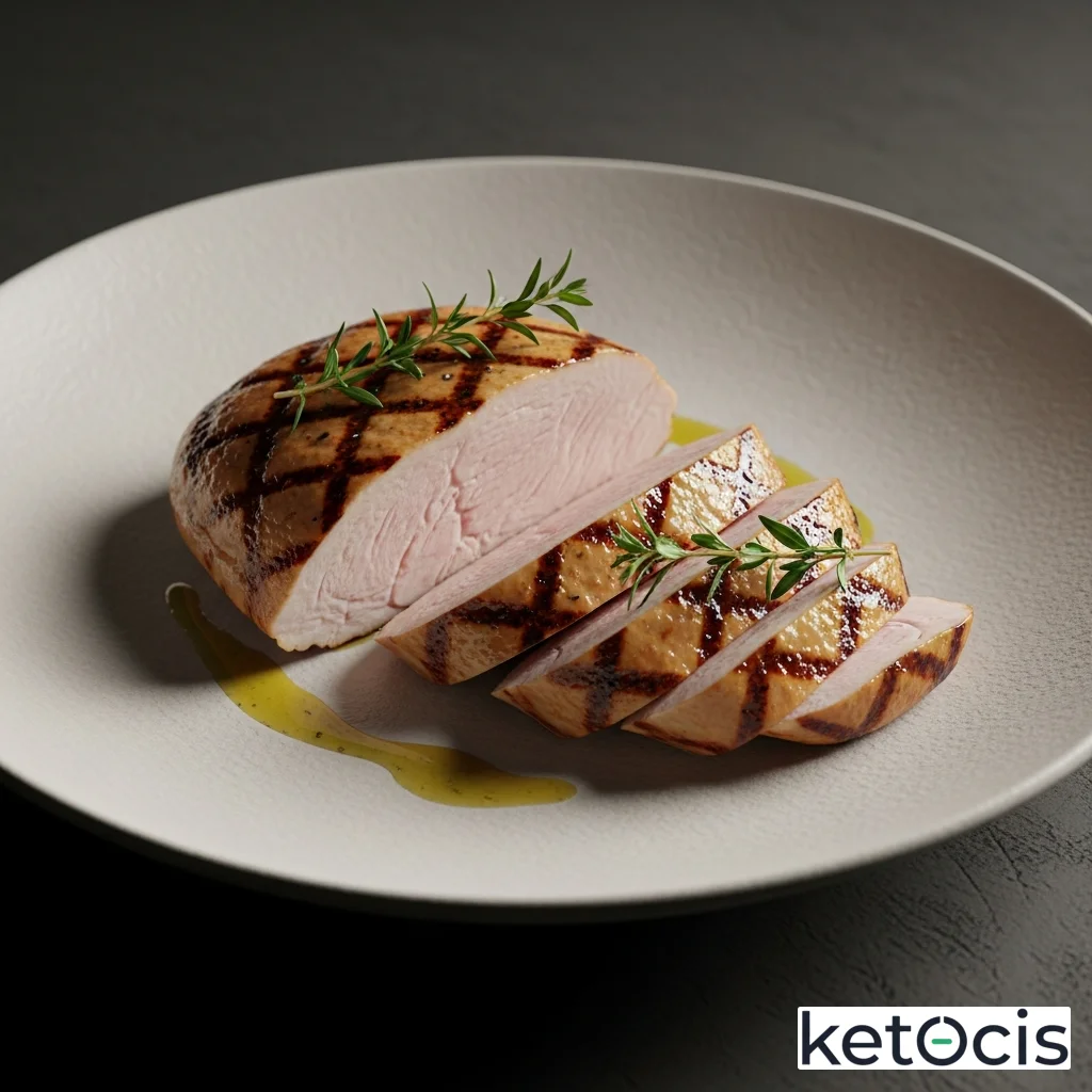 Pechuga de pavo fileteada a la plancha con hierbas