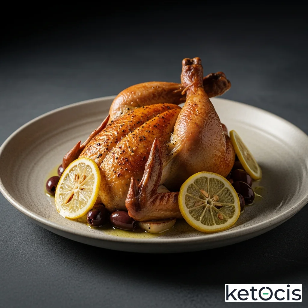Pollo al horno con limón encurtido y aceitunas kalamata
