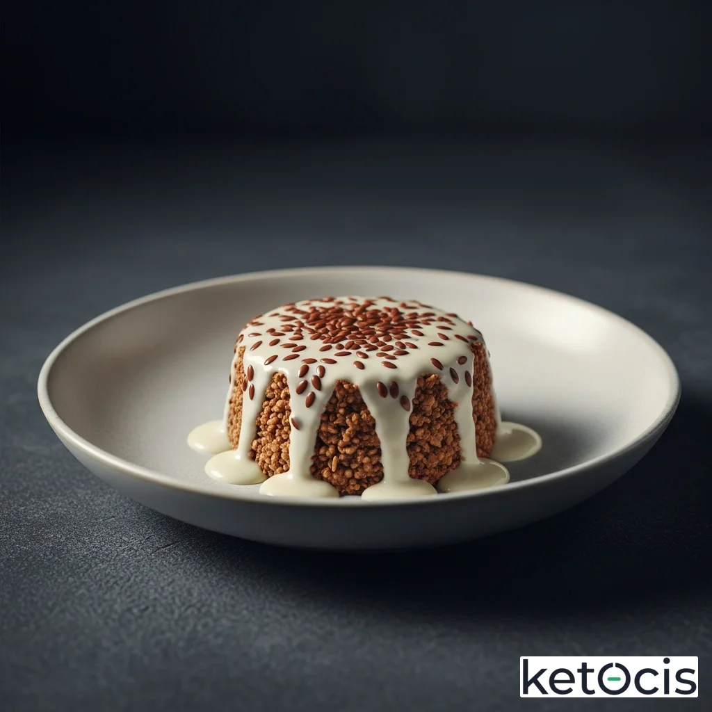 Pudín keto espeso de semillas de lino y crema de almendras