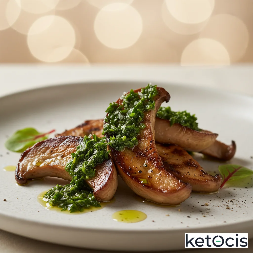 Setas de cardo a la plancha con majado de perejil y aceite