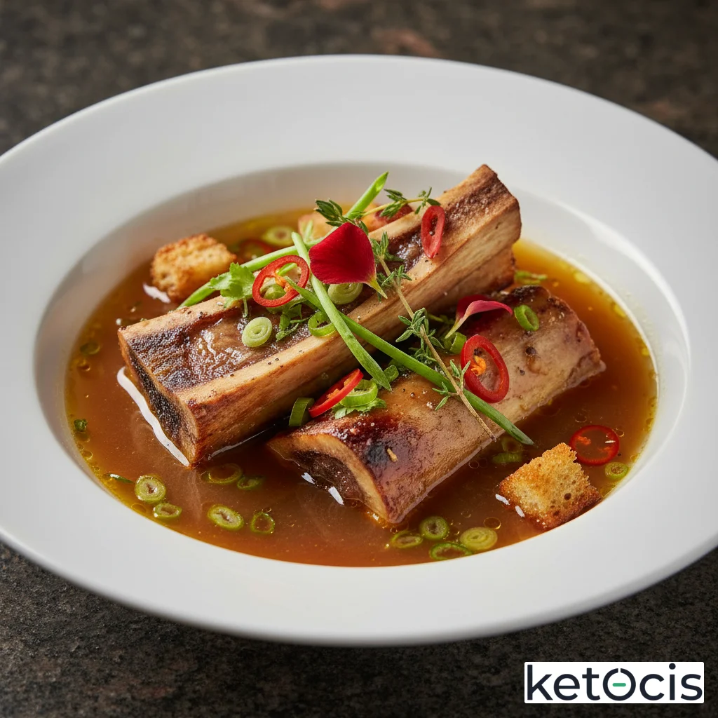 Sopa de tuétano de res asado