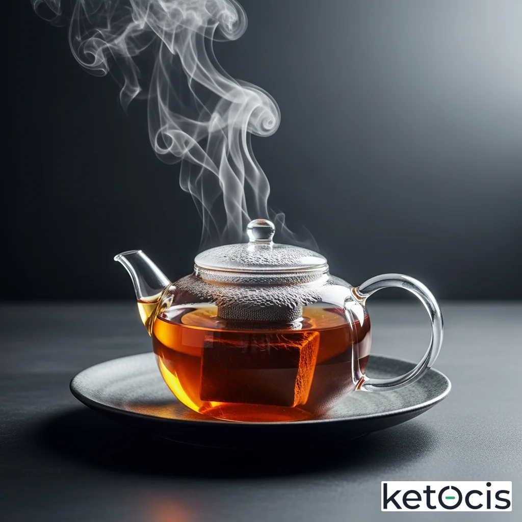 Té oolong caliente sin edulcorantes servido en tetera