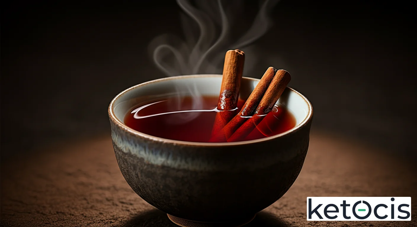 Té rojo pu erh caliente muy digestivo servido con canela en rama