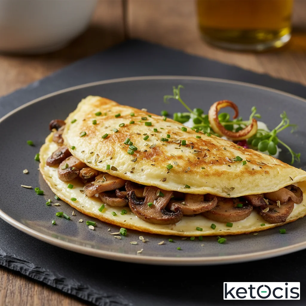 Tortilla de claras de huevo con setas de cardo y orégano seco