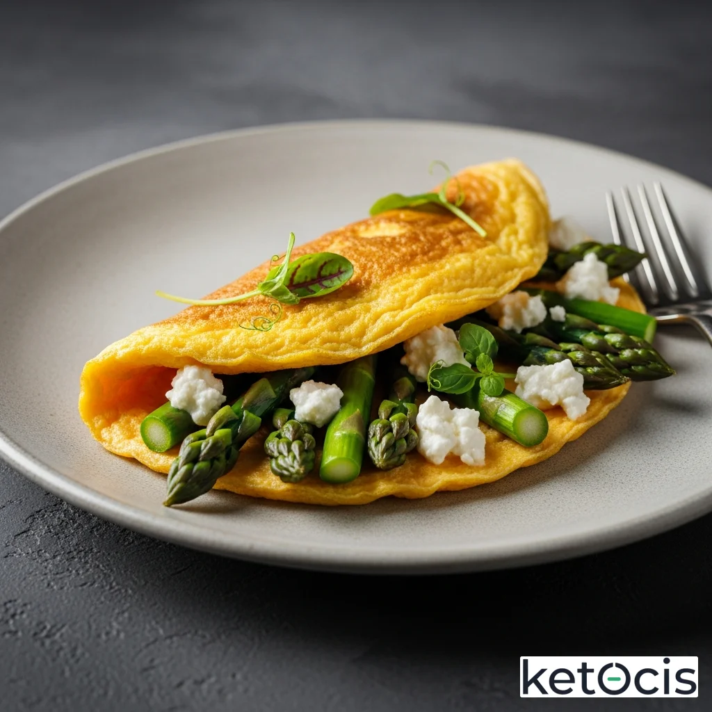 Tortilla de espárragos trigueros y queso de cabra