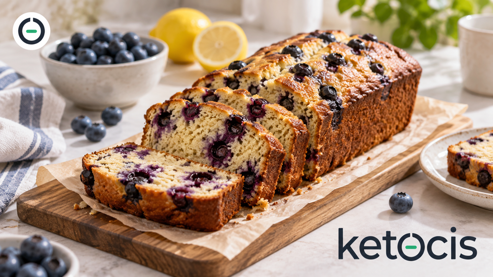 Budín de arándanos keto
