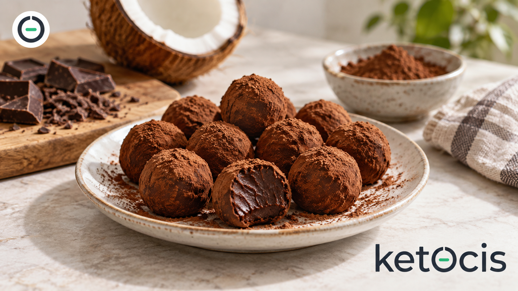Trufas de chocolate keto veganas