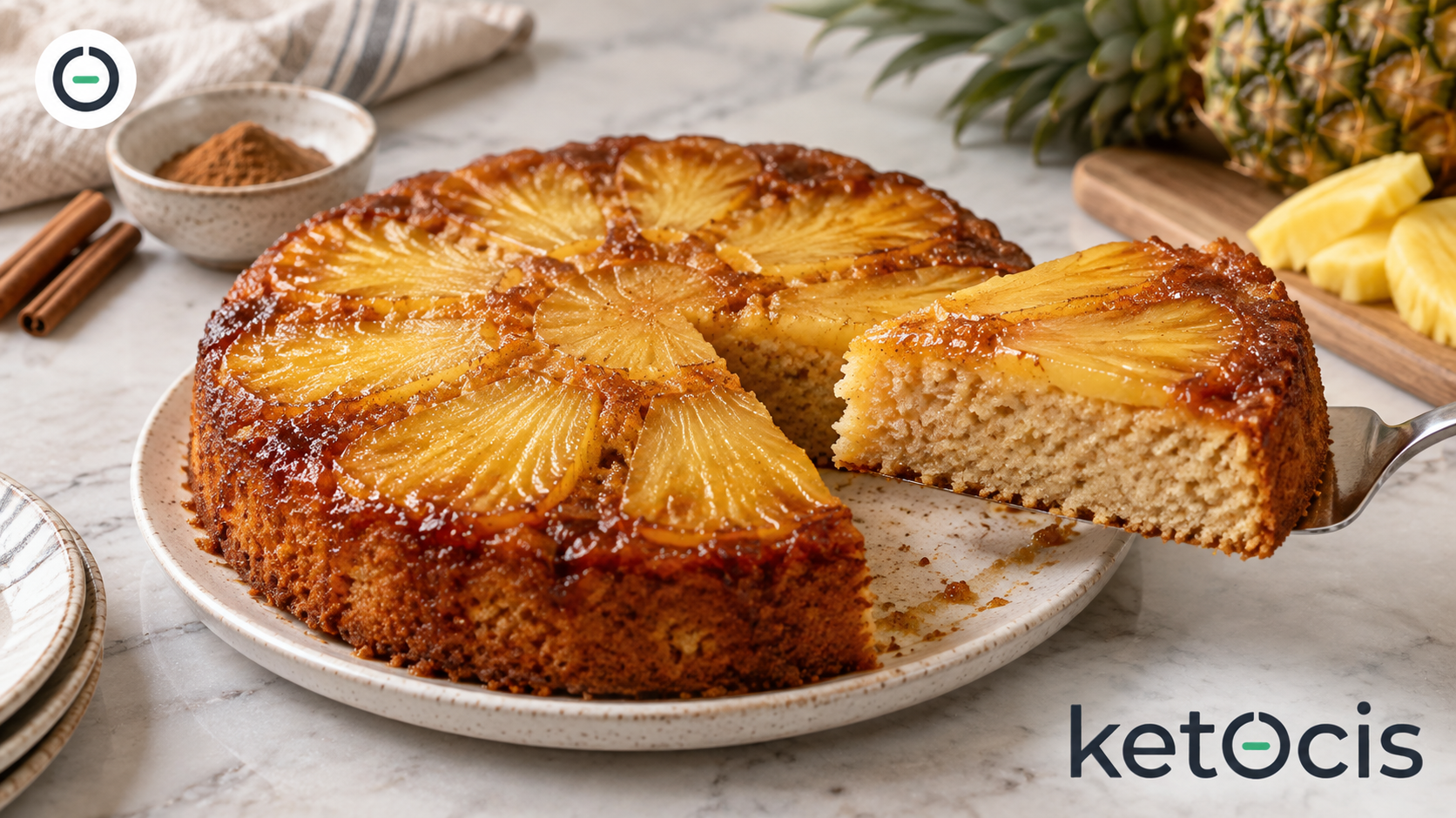 Volteado de piña keto