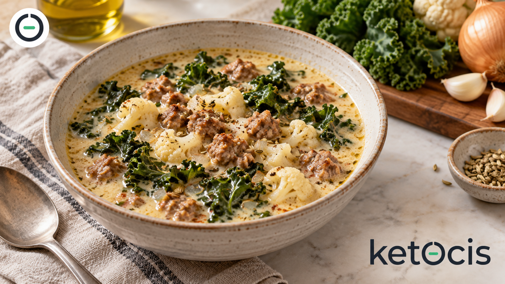 Zuppa toscana keto con salchicha